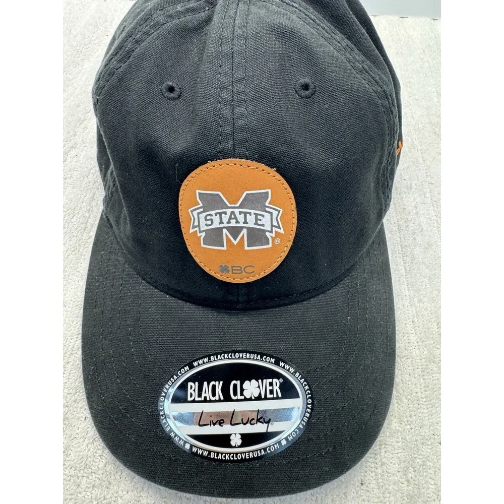 Black Clover Mississippi State Bulldogs Hat Cap NCAA Live Lucky Black Adjustable